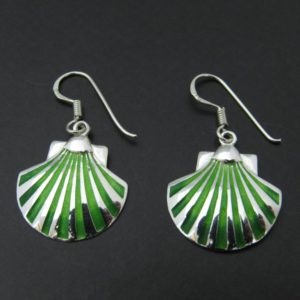 PENDIENTE VIEIRA ESMALTE VERDE AG
