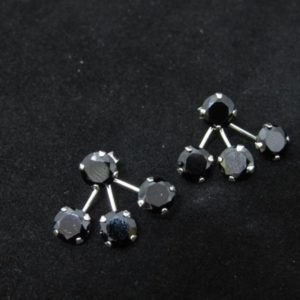 PENDIENTE DOBLE CIRCONITA BLACK AG
