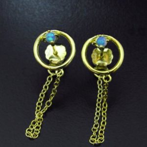 OPALO CON CADENA BAÑO DE ORO AG