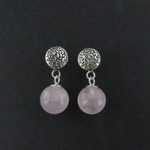 PENDIENTE QUARZO ROSA AG