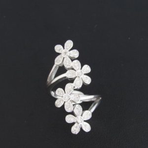 ANILLO FLOR DOBLE CIRCONITA AG