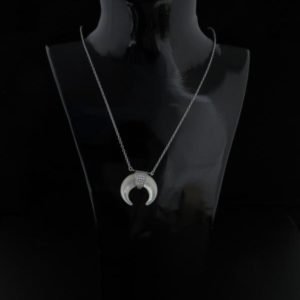 COLLAR LUNA INVERTIDA CON MADRE PERLA Y CIRCONIA AG