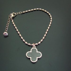BRAZALETE ACERO DIJE FLOR R