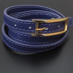 BRAZALETE PIEL LILA 3 VUELTAS ROSA