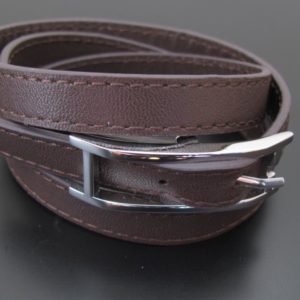 BRAZALETE PIEL MARRÓN 3 VUELTAS PLATA