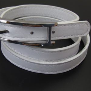 BRAZALETE PIEL BLANCA 3 VUELTAS PLATA