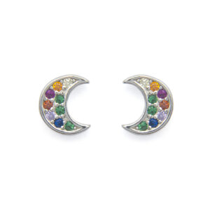 PENDIENTE LUNA CON CZ DE COLORES AG