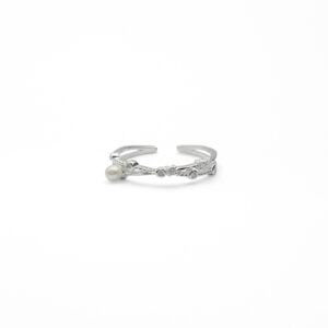 ANILLO EN X CON CZ Y PERLAS B.O.A AG