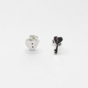 PENDIENTE LLAVE Y CUORE PLATA DE LEY