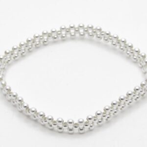 BRAZALETE TEJIDO 3 LINEAS PLATA DE LEY