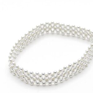 BRAZALETE TEJIDO 5 LINEAS PLATA DE LEY