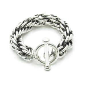 BRAZALETE TRENZADO REDONDO PLATA DE LEY