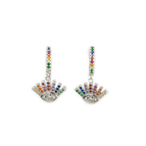 ARO OJO CON CZ MULTICOLOR AG