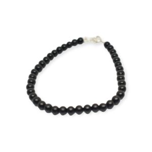 PULSERA DE BOLA DE AZABACHE 5MM AG